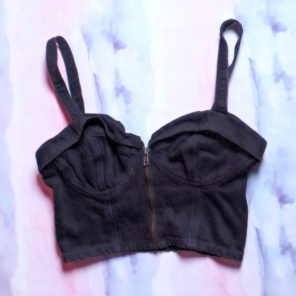 Guess - Black Denim Bustier (S) - Picture 3 of 5
